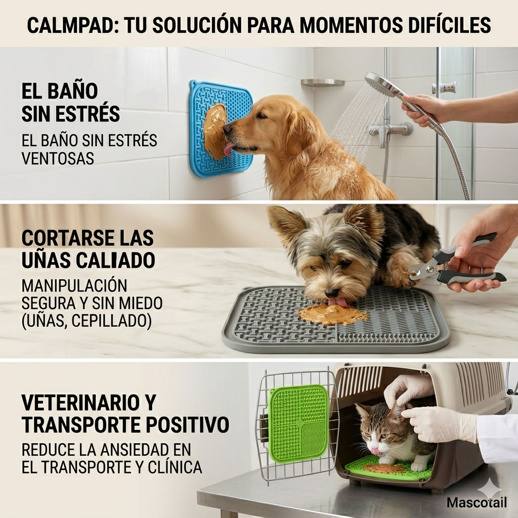 Alfombrilla de Lamer 'CalmPad' de Mascotail – Comedero Lento Anti-Ansiedad