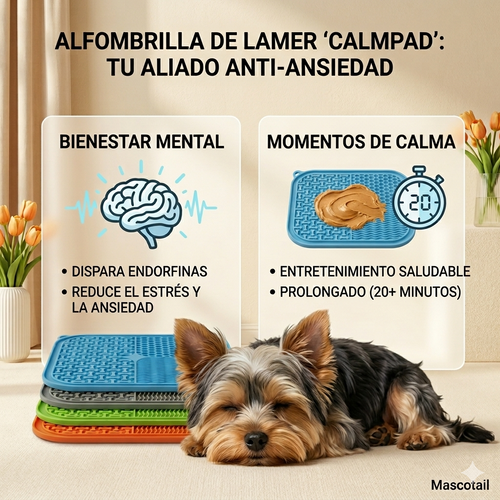 Alfombrilla de Lamer 'CalmPad' de Mascotail – Comedero Lento Anti-Ansiedad