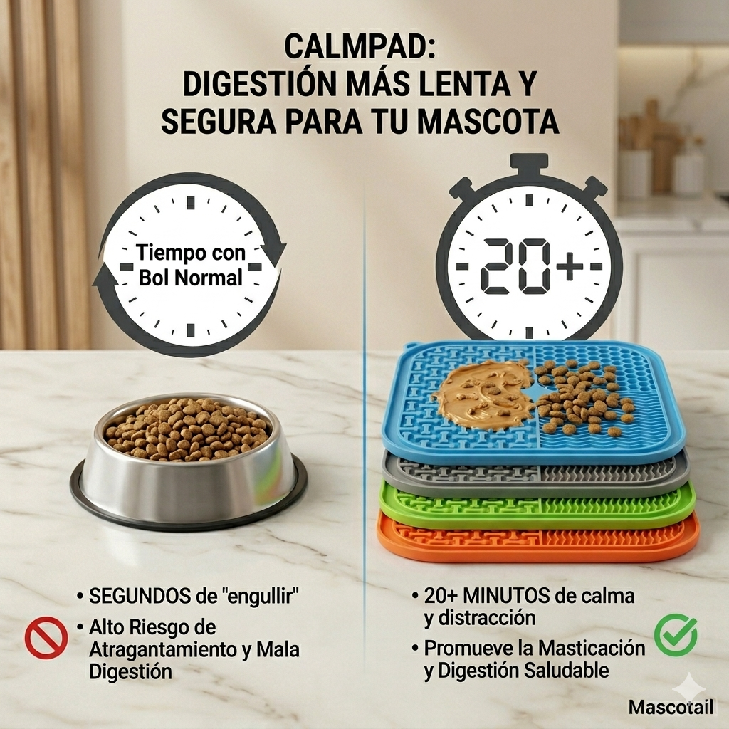 Alfombrilla de Lamer 'CalmPad' de Mascotail – Comedero Lento Anti-Ansiedad