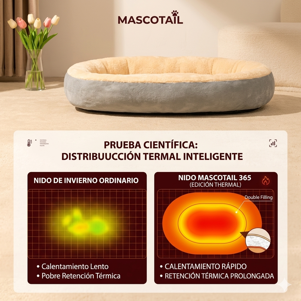 Cama Nido Premium "Mascotail 365" – Confort Térmico Adaptable